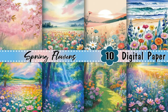 Download Spring Flowers Watercolor Background - Watercolor Collection