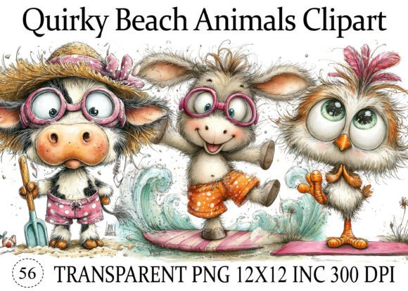 Download Quirky Beach Animals PNG Clipart - Animals Collection